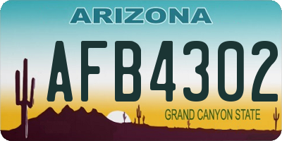AZ license plate AFB4302
