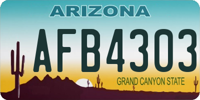 AZ license plate AFB4303
