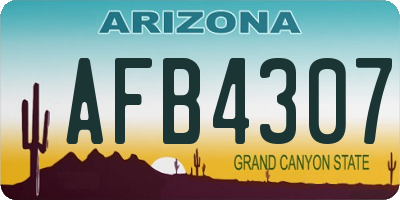 AZ license plate AFB4307