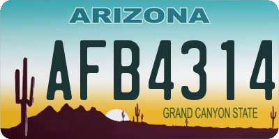 AZ license plate AFB4314
