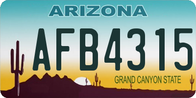 AZ license plate AFB4315