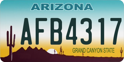 AZ license plate AFB4317