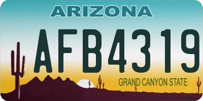 AZ license plate AFB4319