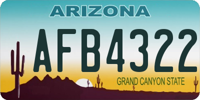 AZ license plate AFB4322