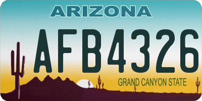 AZ license plate AFB4326