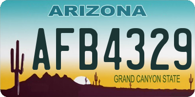 AZ license plate AFB4329
