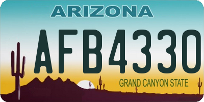 AZ license plate AFB4330
