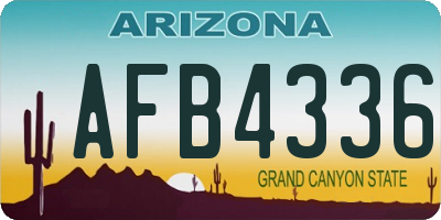 AZ license plate AFB4336