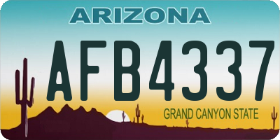 AZ license plate AFB4337