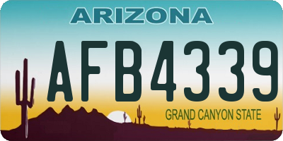 AZ license plate AFB4339