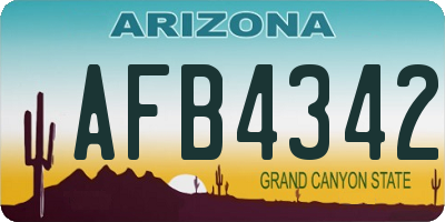 AZ license plate AFB4342