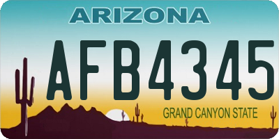 AZ license plate AFB4345