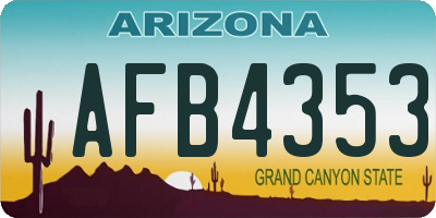 AZ license plate AFB4353