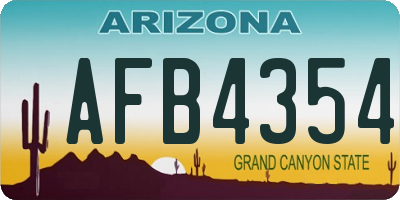 AZ license plate AFB4354