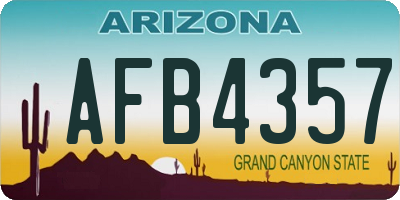 AZ license plate AFB4357