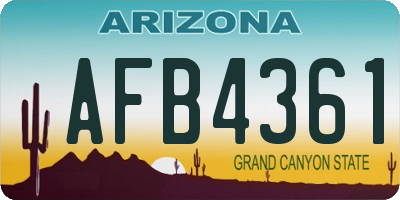 AZ license plate AFB4361