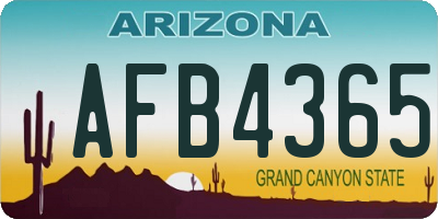 AZ license plate AFB4365