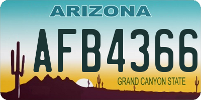 AZ license plate AFB4366