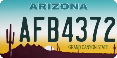 AZ license plate AFB4372