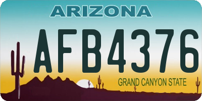 AZ license plate AFB4376