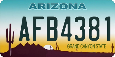 AZ license plate AFB4381