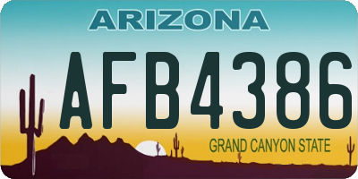 AZ license plate AFB4386