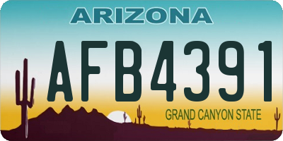 AZ license plate AFB4391