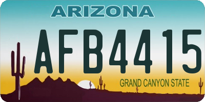 AZ license plate AFB4415