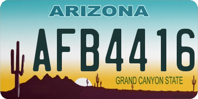 AZ license plate AFB4416