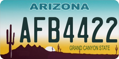 AZ license plate AFB4422