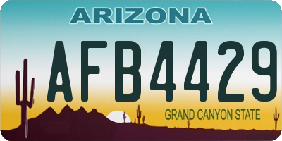 AZ license plate AFB4429