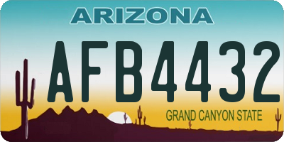 AZ license plate AFB4432