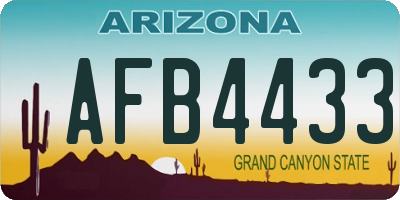 AZ license plate AFB4433