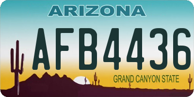 AZ license plate AFB4436