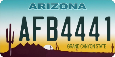 AZ license plate AFB4441