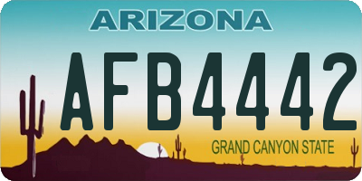 AZ license plate AFB4442