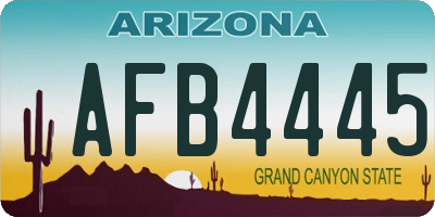 AZ license plate AFB4445