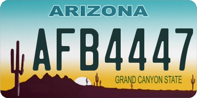 AZ license plate AFB4447