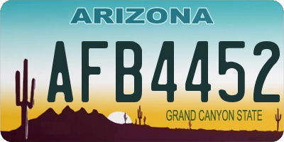 AZ license plate AFB4452