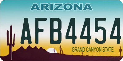 AZ license plate AFB4454