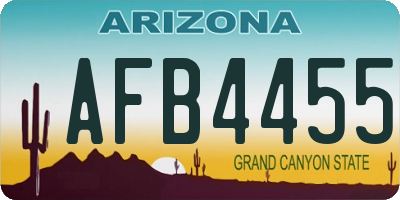 AZ license plate AFB4455
