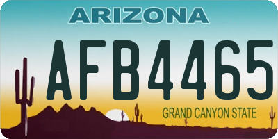 AZ license plate AFB4465