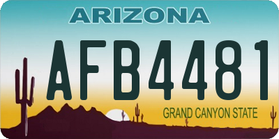 AZ license plate AFB4481