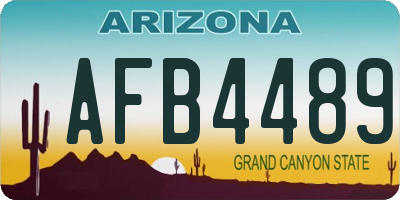 AZ license plate AFB4489