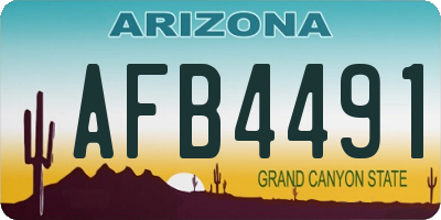 AZ license plate AFB4491