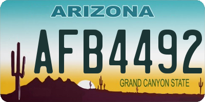 AZ license plate AFB4492