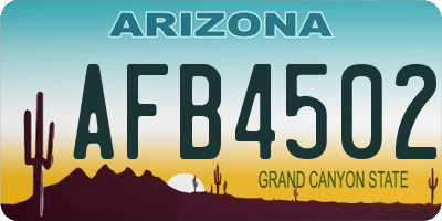 AZ license plate AFB4502