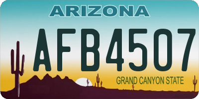 AZ license plate AFB4507