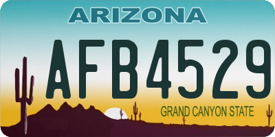 AZ license plate AFB4529