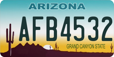 AZ license plate AFB4532